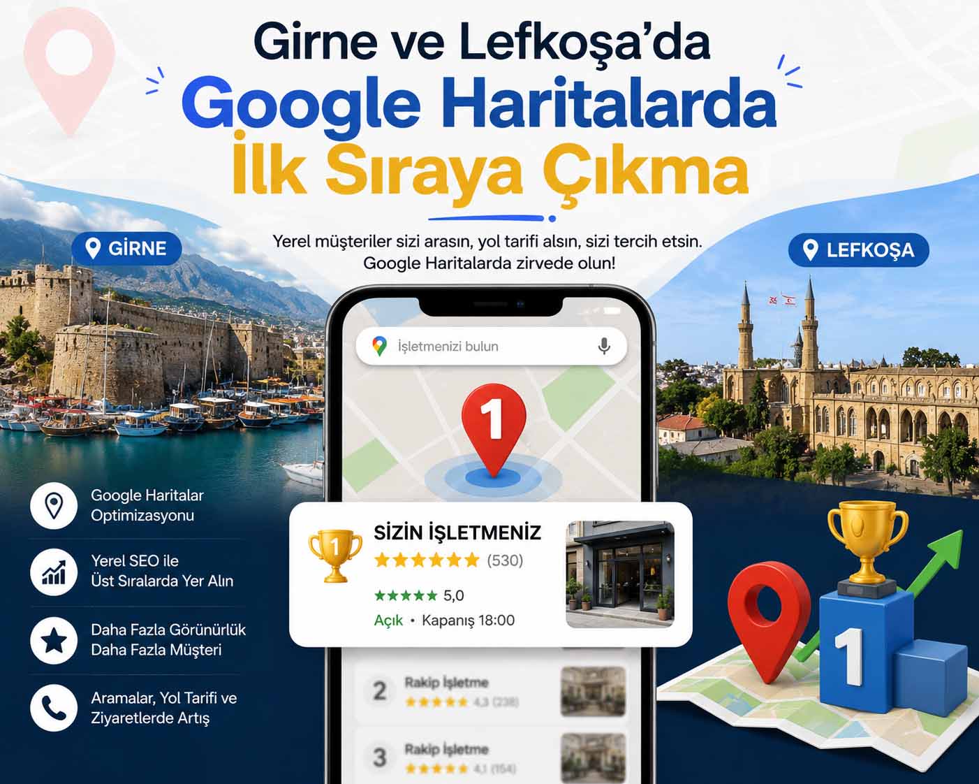 Girne ve Lefkoşa'da Google Haritalar’da üst sıralara çıkma stratejileri