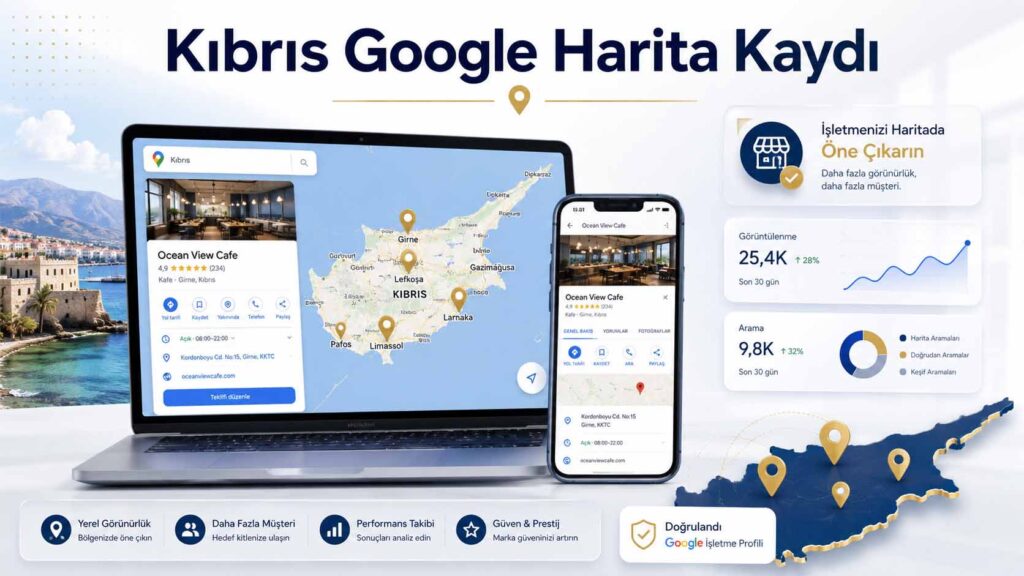 Kıbrıs Google Harita Kaydı - Google Haritalar’da Kıbrıs işletmeleri üst sıralarda görünümü