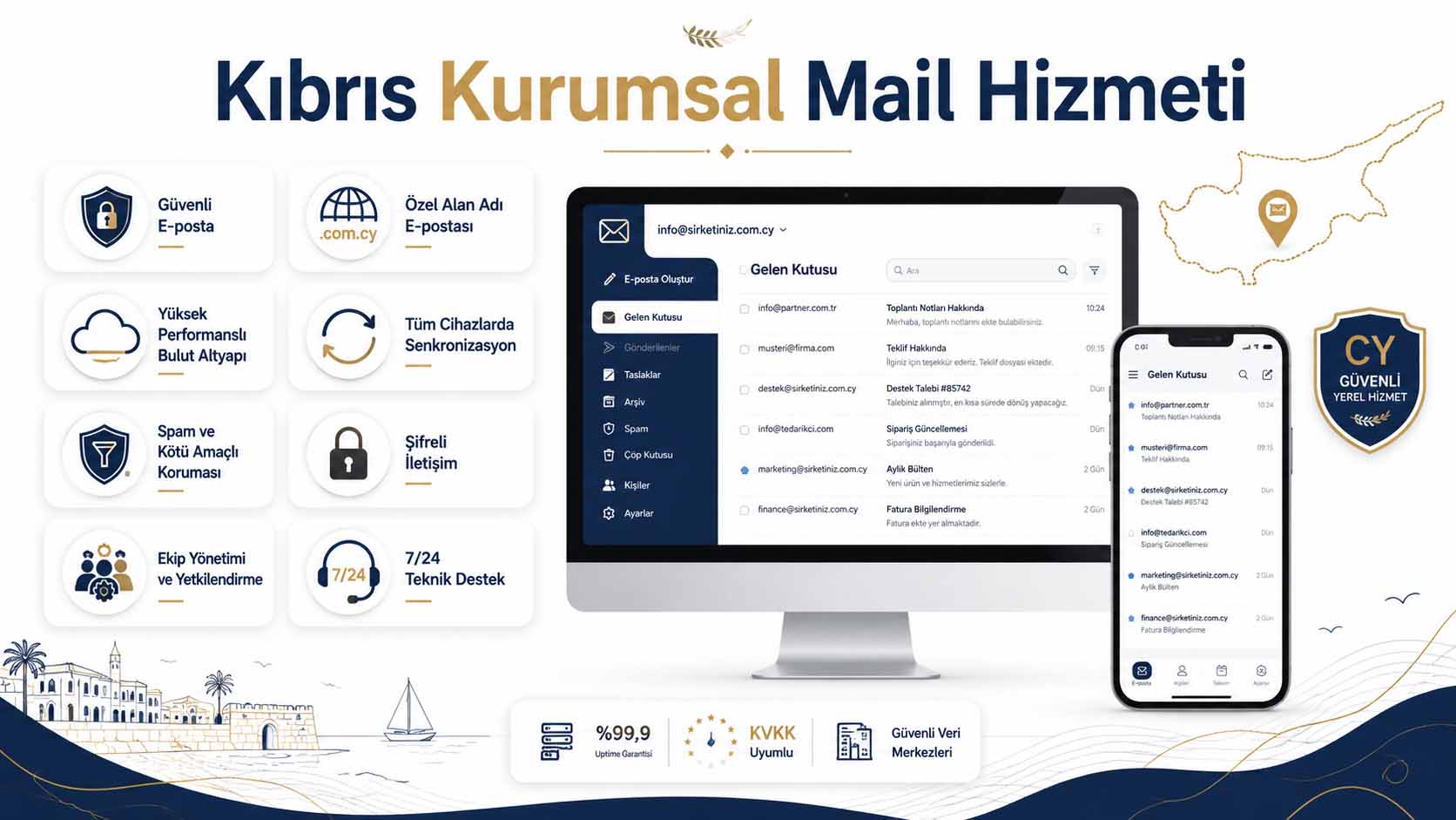 Kıbrıs’ta profesyonel kurumsal e-posta hizmeti
