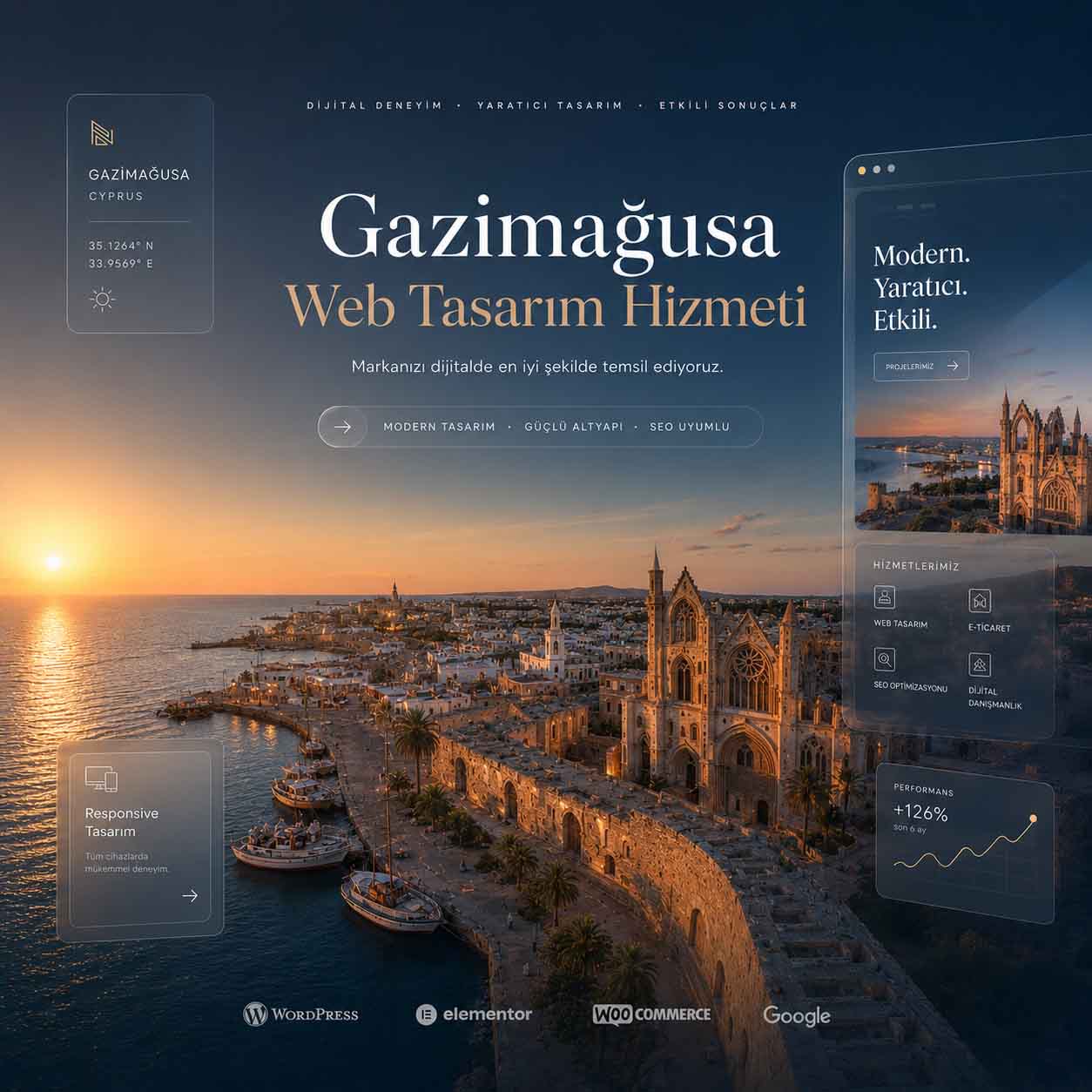 Gazimağusa web tasarım, seo ve diğer dijital pazarlama hizmetlerİni gösteren görsel.