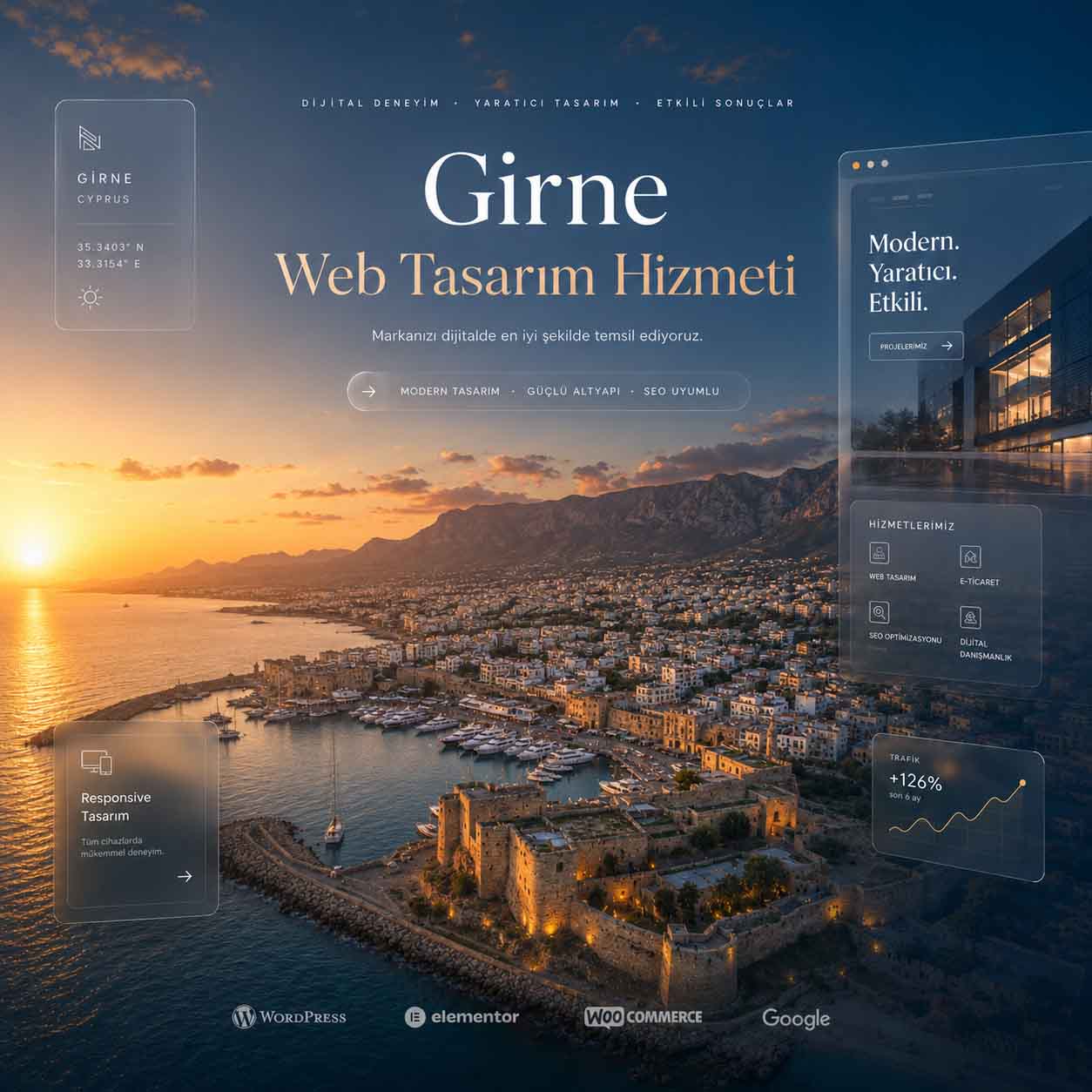 Girne web tasarım - Profesyonel web sitesi tasarımı ve dijital çözümleri gösteren görsel.